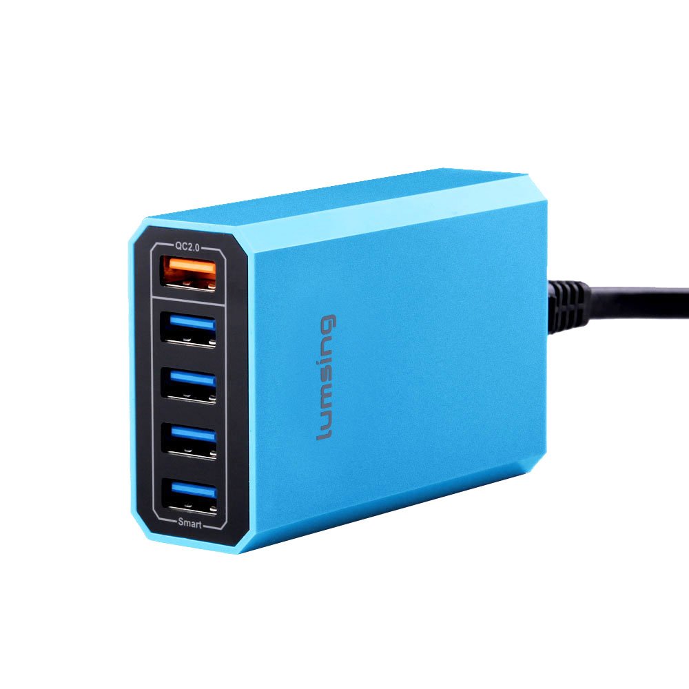 Lumsing Caricabatterie da tavolo 40W 5 Porte USB