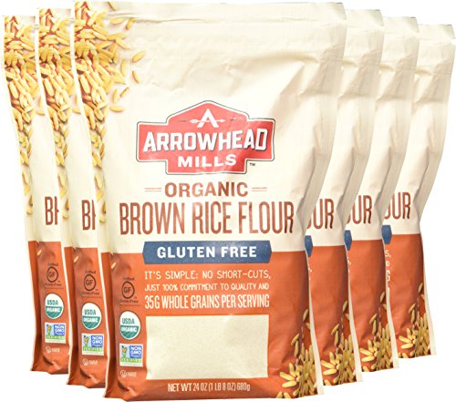 Arrowhead Mills Organic Gluten-Free Brown Rice Flour, 24 oz. (Pack of 6)