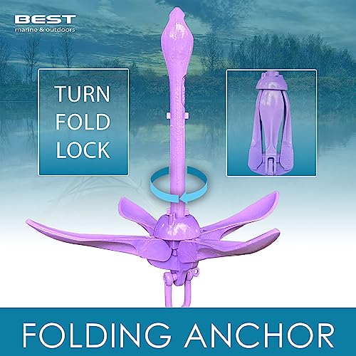Best Marine Boat Anchor 3.5 Pound Kayak Anchor Kit Folding Anchor