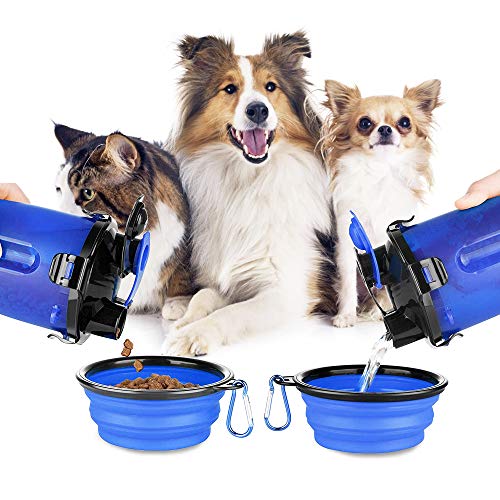 NINEMAX 2-in-1 Dog Water Bottle with Collapsible Dog Bowls,Portable Dog Food Container and Water Dispenser for Traveling… - Image 7