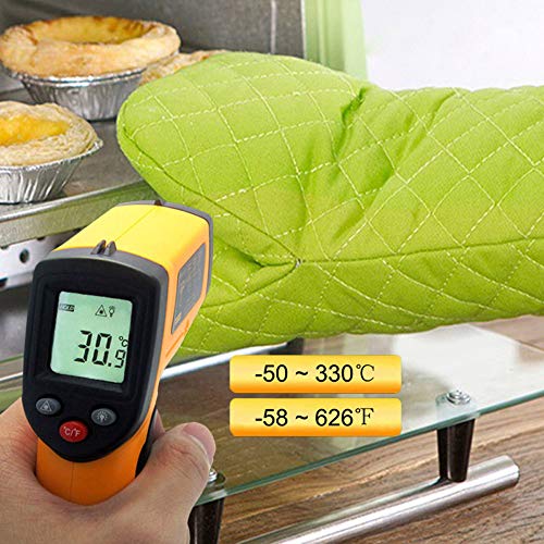 Weite Handheld Non-Contact IR Infrared LED Display Digital Thermometer for Household Daily Use, Celsius and Fahrenheit Switchable (Yellow)