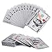 Joyoldelf Waterproof Playing Cards, Silve Foil Poker with Dollar Pattern in Gift Box for Magic, Game and Party