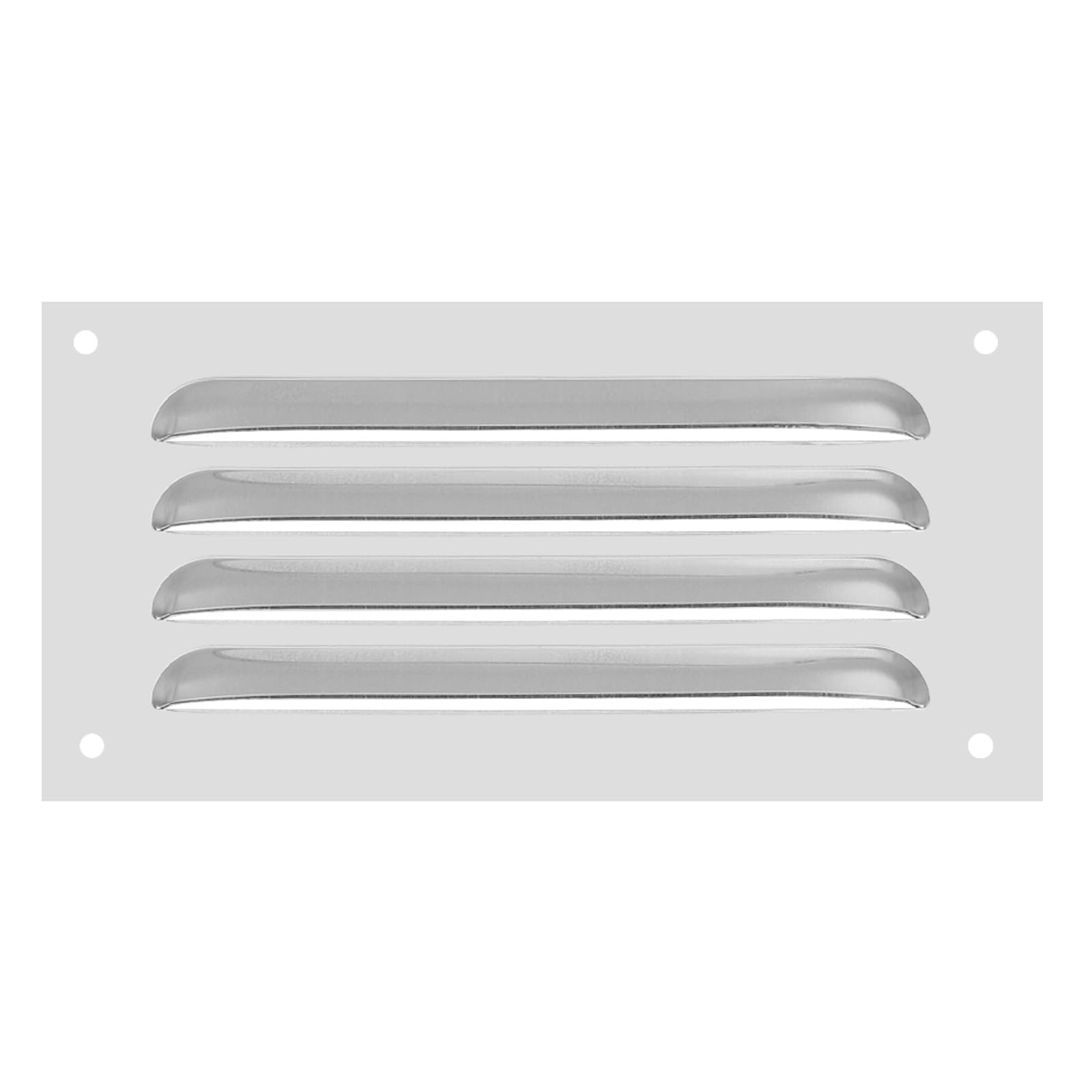 PATIKIL 8 x 4 Inch Aluminum Vent Cover, Screen Air Grille Ventilation Cover HVAC Louvered Grill for Home Kitchen Fireplace Wall Ceiling, Silver Tone