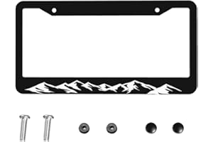 Mountains License Plate Frame 1 Pcs Black Mountains Raised License Plate Frames for Car Decorative Parts Rustproof License Pl