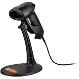 TaoTronics USB Barcode Scanner Wired Handheld Laser Bar Code Scanner Automatic Sensing and Scan Black.