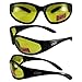 Global Vision Hercules Motorcycle Riding Sunglasses Black Frame w/Yellow Lenses