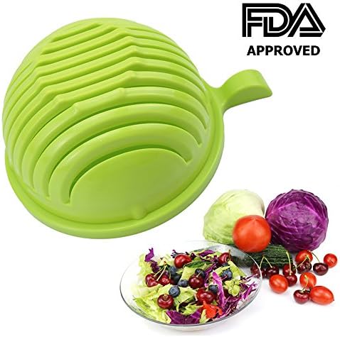 Salad Cutter Bowl - PFFY 60 Seconds Salad Maker Easy Fruit Vegetable Cutter Bowl Fast Fresh Salad Slicer Salad Chopper Green