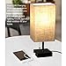 Focondot USB Table Lamp, Dual 2.1A USB Charging Port with Black Base and Fabric Shade, Nightstand Bedside Lamps Ideal for Bedroom, Living Room, Office