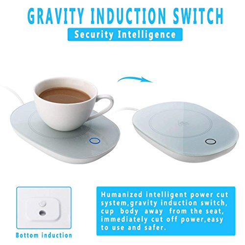 Maylai Mug Warmer-Mug Warmer for Desk Auto Shut Off Coffee Mug Warmer Automatic Coffee Mug Warmer(Up to 131F℉/55℃) -Electric Beverage (Tea,Water,Cocoa,Soup or Milk)