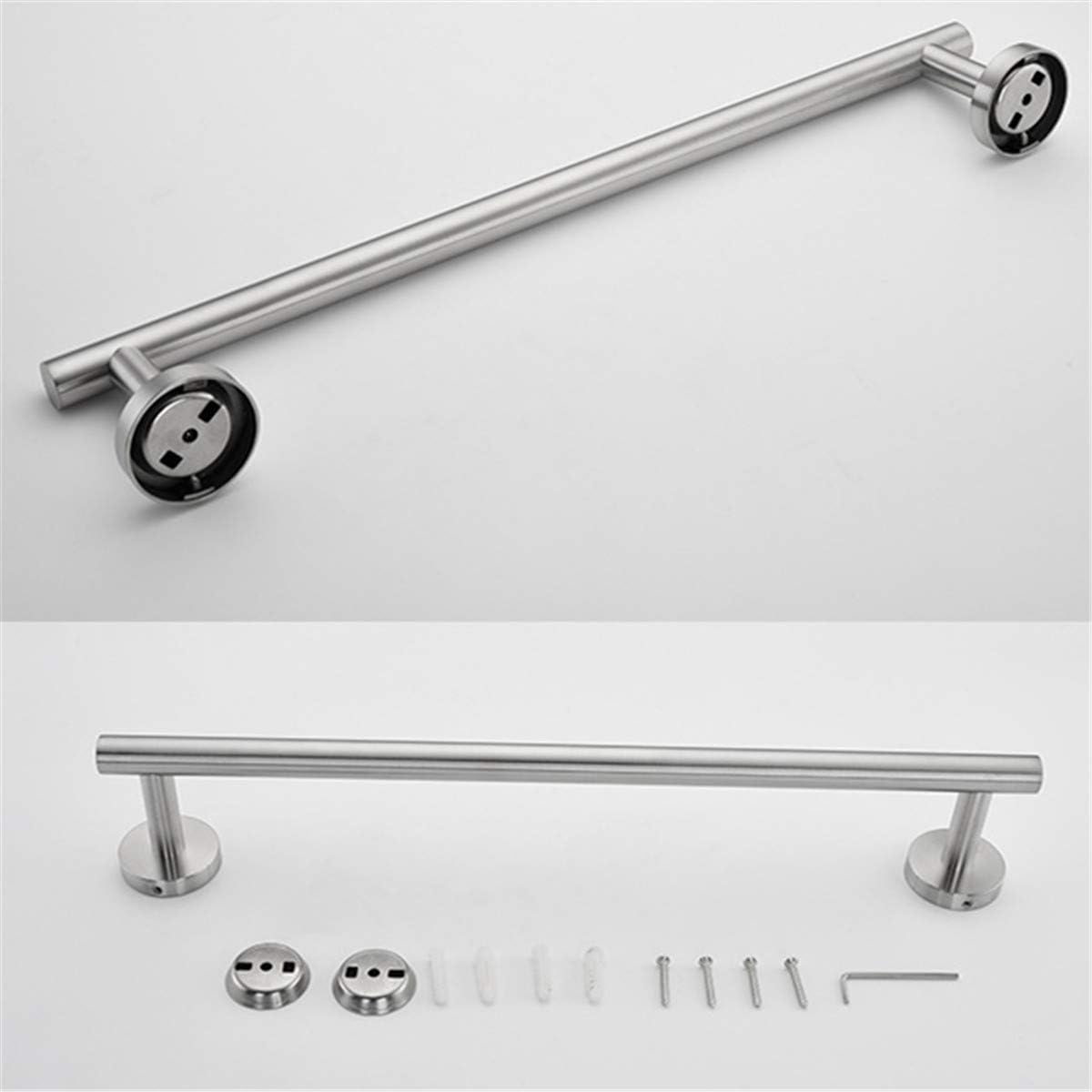 VOLPONE Bathroom Hardware Set 6-Piece,Towel Bar Set Stainless Steel, Includes 16In Towel Bar,3 Robe Towel Hooks,Toilet Paper Holder,Adhesive Shaver/Toothbrush Holder (Matte Black): Home & Kitchen