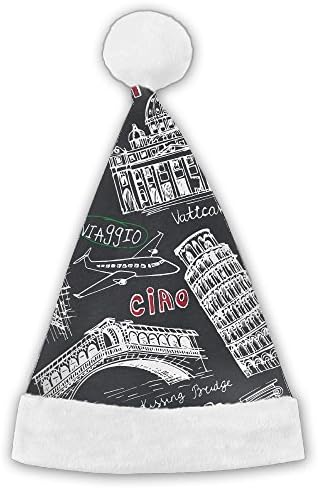 PingYe Stock-vector-italy-famous-landmark-seamless-pattern-vintage-hand-drawn-doodle-art-sketchy-italian-travel-hello-314325110 Christmas Santa Hat Costume Headwear For Xmas Party