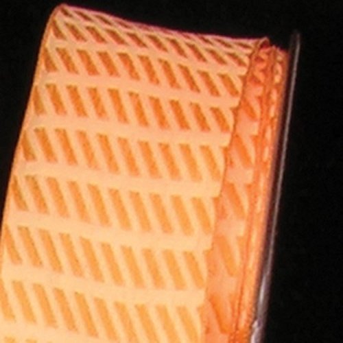 Small Orange Diagonal Stripes Woven Taffeta Wired Craft Ribbon .875