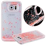 Galaxy S6 Edge Plus Case, UZZO Samsung Galaxy S6 Edge Plus Bling Glitter Sparkle Hybrid Clear Hard Case with Liquid Infused with Glitter and Love Heart For Samsung Galaxy S6 Edge Plus (Watermelon Red)