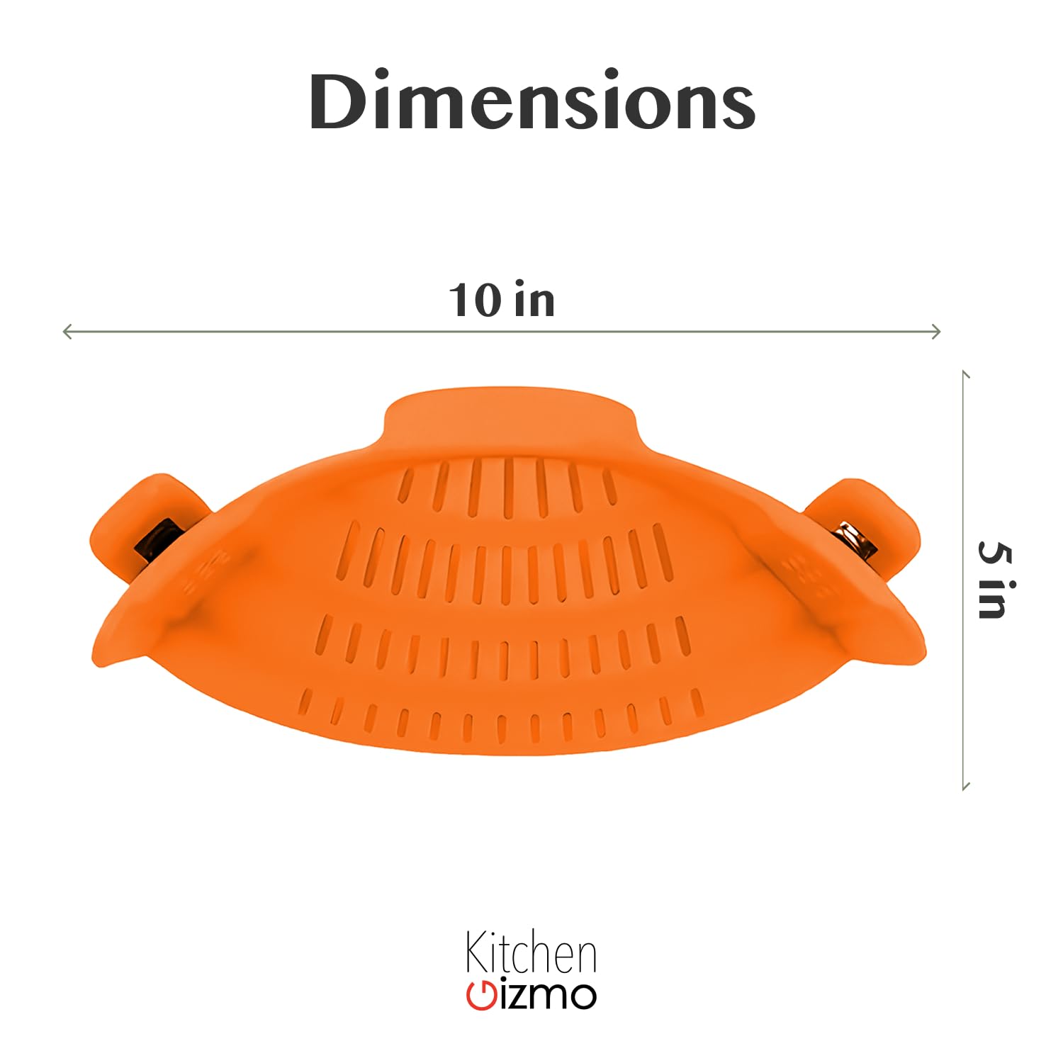 Kitchen Gizmo Snap N Strain Clip On Strainer for Pots and Pans - Adjustable Silicone Colander for Kitchen - Compact Clip-On Food Strainer for Draining Pasta and Vegetables - Orange