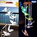 LED Solar Butterfly Wind Chimes Outdoor - Waterproof Solar Powered Changing Light Color 6 Butterflies Mobile Romantic Wind-Bell for Home, Patio, Gifts for Mom, Festival Decor, Night Garden Decoration