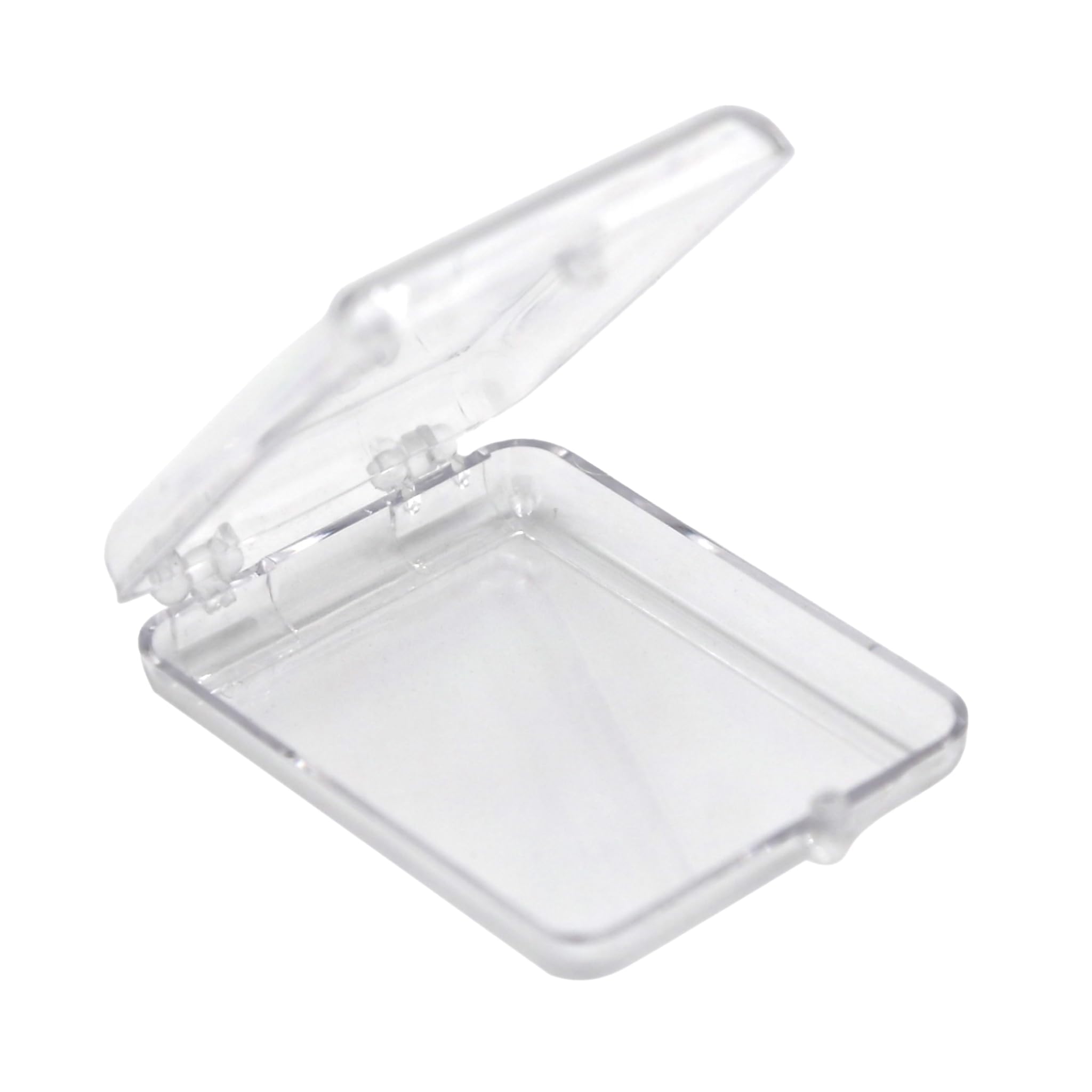Photo 1 of 50 Clear Hard Plastic Boxes with Hinged Lids, 1 5/8"L x 2 1/8"W x 3/8"H, Made in USA, Small Acrylic Box