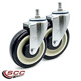 5 Inch Polyurethane Shopping Cart Casters Set of 2