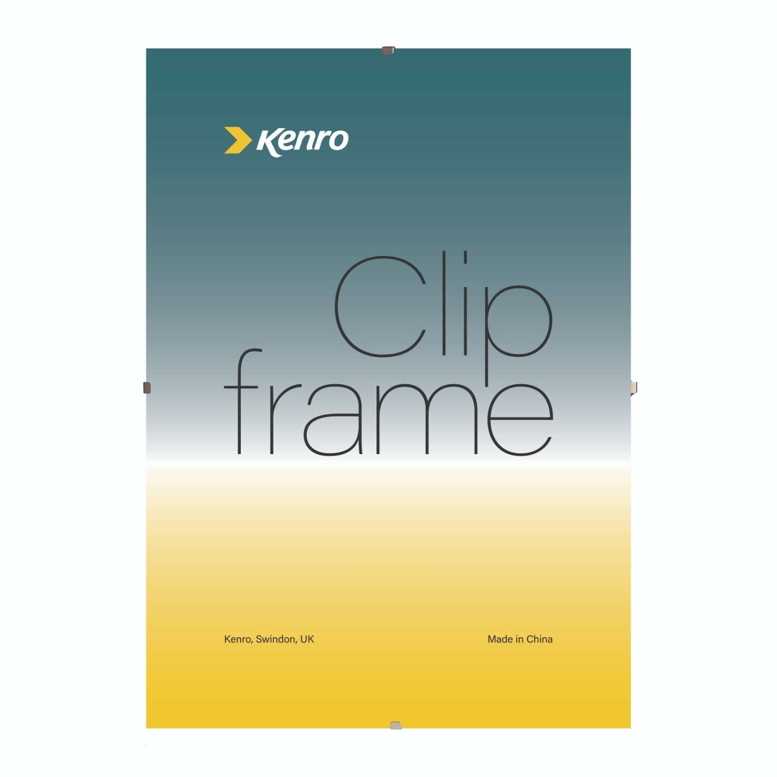 Kenro Clip Frame A3 / 42x29.7cm with Acrylic Front for Posters, Certificates, Drawings & Illustrations. Contemporary Poster Frame with Metal Clips - KCF017
