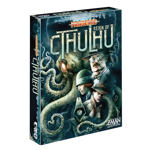Asmodee Pandemic Reign of Cthulhu Board Game - Investigate and Confront Cosmic Horror, Cooperative Strategy Game, Family Fun for Kids & Adults, Ages 14+, 2-4 Players, 40 Minute Playtime