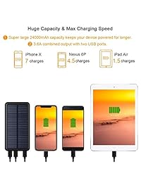 Dizaul   Cargador solar portátil de 5000 mAh