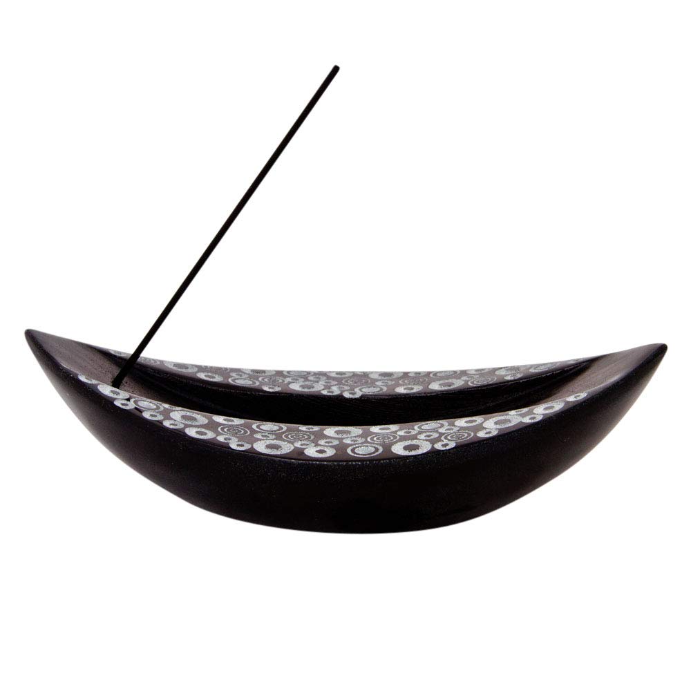 Saturn Boat Shape Fair Trade Incense Holder Soft Stone Holder Length 18 cm Height 5 cm