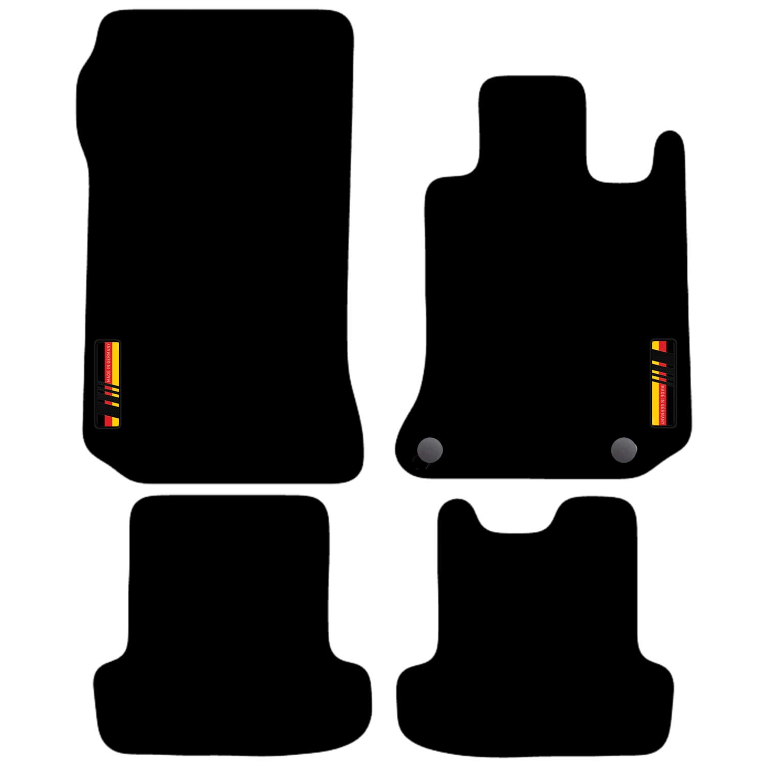 Carsio Carpet Car Mats For Mercedes C Class Coupe (Auto) 2011-2015 Made in Germany logo Tailored Fit Floor Mat Complete Accessory Custom Fitted - All Weather, Anti-Slip Backing & Black Trim