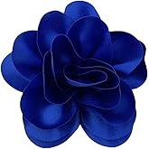 FUTIMELY Dainty Satin Fabric Rose Flower Large Brooch Pin Handmade Big Camellia Brooch Lapel Pins Wedding Party Dance Banquet Dress Suit Ceremony Clothes Accessories Jewelry Gifts for Women (Blue)