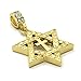 Mens 14k Gold Tone Star of David Cross Pendant 3mm 30