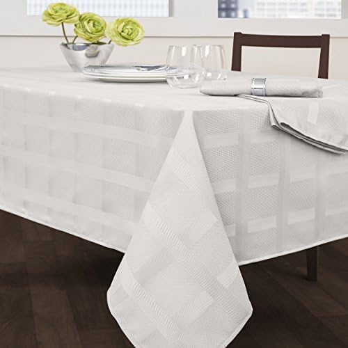 Creative Dining Group Maison Fabric Tablecloth, 60 x 120-Inch, White