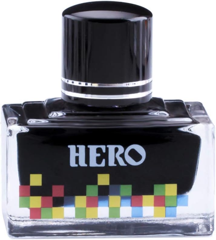 Lsgepavilion 40ML Writing Fountain Pen Ink Smooth Glass Bottle Student School Office Supplies- Black