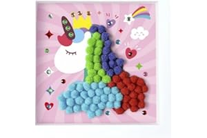 DIY Pom Pom Art Set for Kids - Fun Arts and Crafts, Sensory Activity Creativity Birthday Christmas Gift