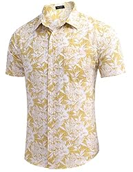 COOFANDY Mens Short Sleeve Button Up Shirt Summer