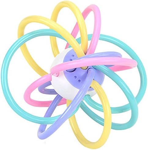 Baby Molars Toys,&amp; Activities Hand Bell Toys, Manhattan Baby Hand Grab the Ball, Teether Toy Rattle and Sensory Teethers Activity Toy 5.9L x 5.9H -Inch.