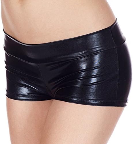 Women Metallic Faux Leather Wet Look Mini Shorts PVC Shiny Hot Pants