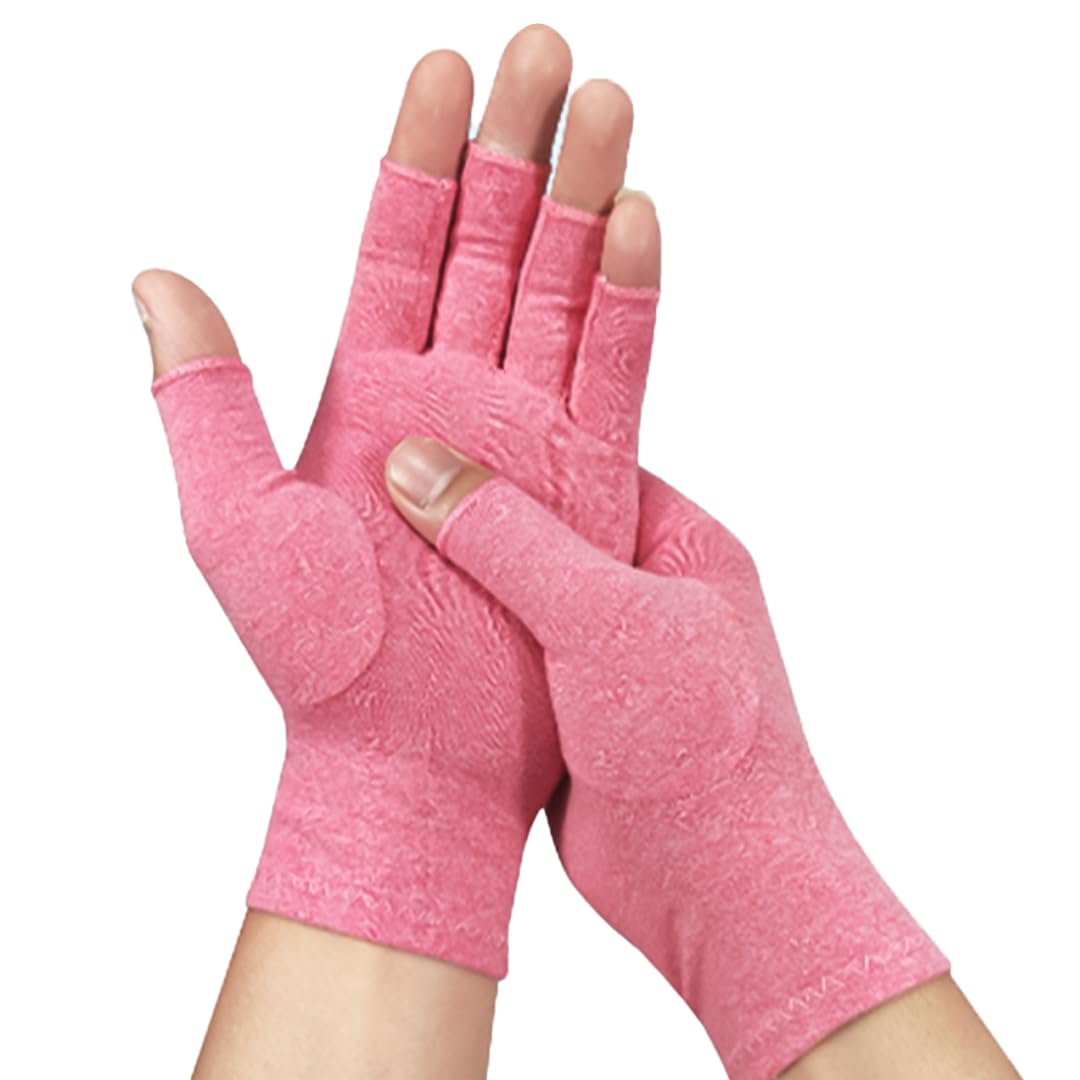 Hotcakes Compression Gloves for Arthritis Pain Relief-Snug Elastic Arthritis Gloves for Women and Men Offers Hand Support for Carpal Tunnel, Raynauds and Provide Arthritis Relief for Hands (Pink, S)