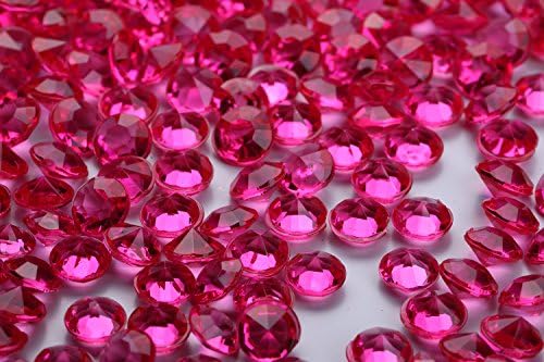Angzhia 10000 pcs/Pack Wedding Table Scatter Confetti Crystals Acrylic Diamonds 4.5 mm Rhinestones for Wedding, Bridal Shower, Vase Beads Decorations (Rose red)