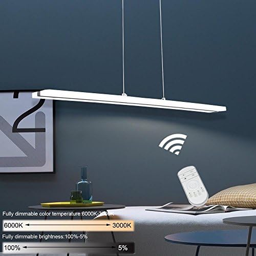 Dimmable Modern Chandelier LED Pendant Light Hanging Light Fixture,LIUSUN LIULU Metal+Acrylic 38W Adjustable LED Chandelier for Living Room,Dining Room,Office,3000-6000K