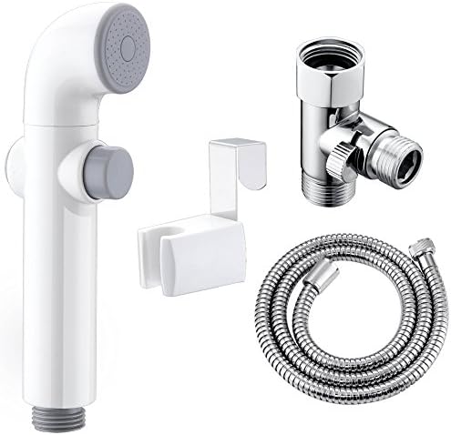 SonTiy HandHeld Bidet Sprayer for Toilet, Baby Cloth Diaper Sprayer, Shattaf Bathroom Chrome Bidet Toilet Attachment |No Leaking|Resist High Pressure|Stainless Steel Hose|Brass T-Valve