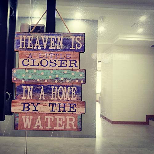 Evursua Rustic Wood Wall Signs Home Decor Wall Art Plaques Hanging Decorative Farmhouse Door Sign 12 x16,Family Rules or Sayings (Blue)