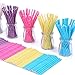 Colored Lollipop Sticks 100 count 6 inch (Blue, White, Purple, Yellow, Rose-red) (100)
