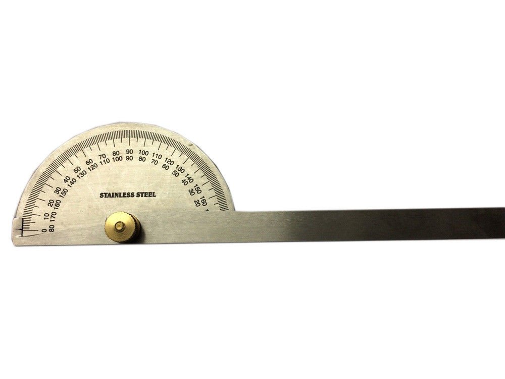 STAINLESS STEEL 0180 DEGREE PROTRACTOR Measure Ruler Angle Gauge