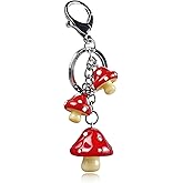 YRMLYMOP Mushroom Keychain Plant Keychain Purse Charms Car Keys Decor Cute Keychain Accessories Charms Food Charm Mushroom Gifts