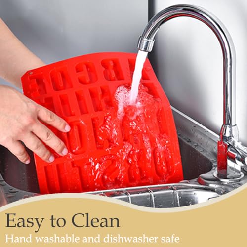 Silicone Letter Cake Mold BPA Free, Non-Stick Chocolate Mold Soft and Easy to Release, Decorating Silicone Red Mold Cake Baking Utensils Good Toughness DIY Ice Tray Kitchen Cake Pans