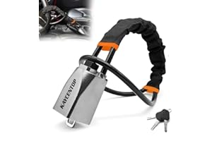 KAYCENTOP Car Steering Wheel Lock, Seat Belt Lock, Car Locks Anti-Theft Device with Aluminum Alloy Lock Housing, Max 17 Inch Length, High Visibility and Light-Weight, Universal Fit, 3Keys(Black)