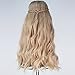 Miss U Hair Long Blonde 70s Hippie Wigs for Women Elf Princess Bride Wig Renaissance Long Wavy Halloween Costume Wig