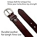 WHIPPY Genuine Leather Belt for Women Waist Belt with Brushed Alloy Buckle