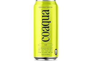 Coaqua Coconut Water, 12 Pack, Natural Electrolytes for Hydration, Naturally Sweet Electrolyte Drink Potassium, Pure Coconut Water Not from Concentrate, Fat Free, 16.9 Fl Oz Cans
