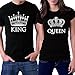 King Queen Shirts Set for Couples Matching T-Shirts