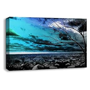 Canvas Wall Art Abstract Cloud Tree Colorful Painting Artwork for Home Prints Framed - 12x18 inches