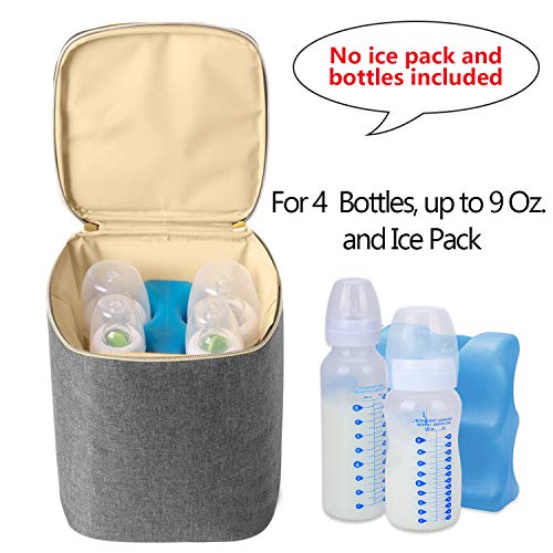 Teamoy Breastmilk Cooler Bag, Baby Bottles Bag for up to 4 Large 9